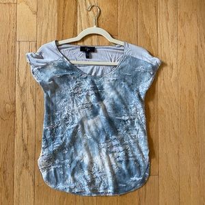 Aqua Distressed Tee | Sz Small